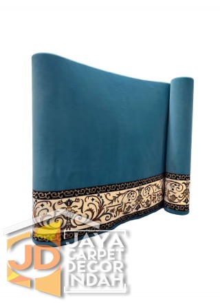 Karpet Sajadah Solomon Farangi New Blue Plain Motif Polos 120x600, 120x1200, 120x1800, 120x2400